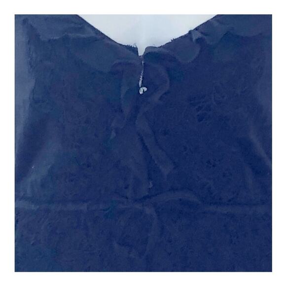Abercrombie & Fitch Blue Tie Waist Button Up Ruffle Crochet Tank Jr Size Large - Picture 9 of 16